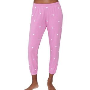 Spiritual Gangster vintage pink heart terry cloth sweatpants